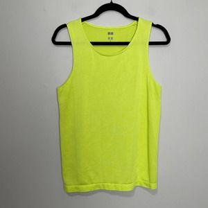 Uniqlo Dry-ex Quick Dry Workout Tank Neon Yellow Sleeveless Running Training XS